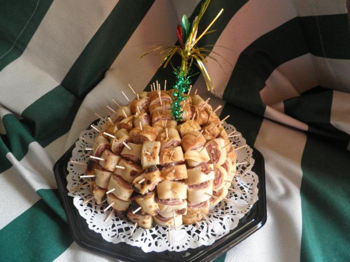 Buffet rayé vert et blanc